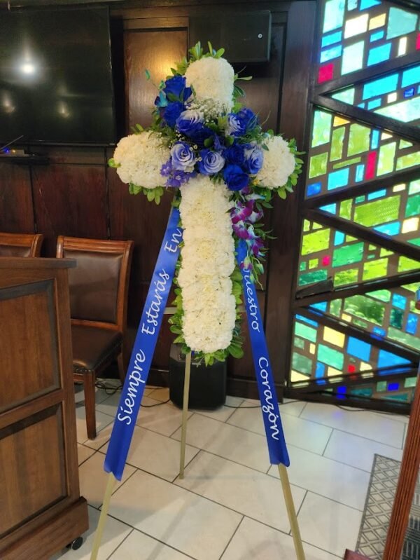 Heavenly Blue Roses Cross - Image 3