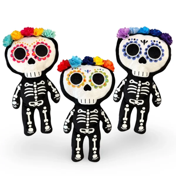 12-inch Day of the Dead-Halloween Skeleton Plush - Blue & Purple - Image 3