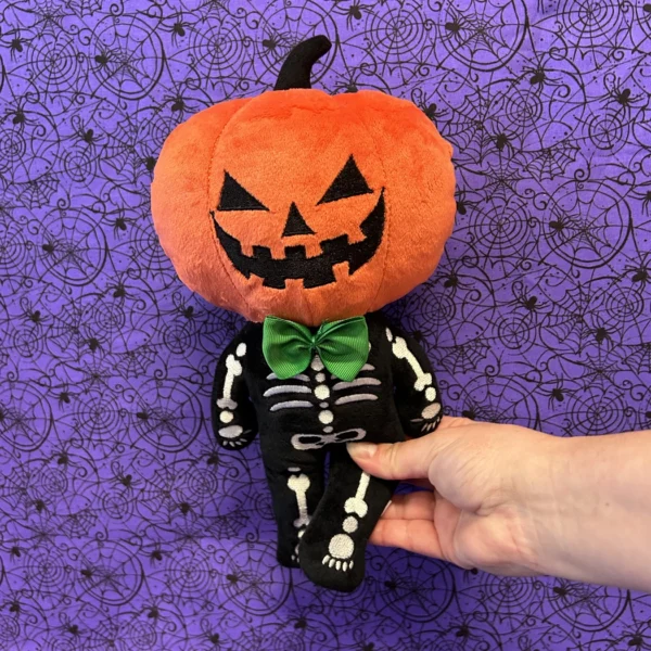 12-inch Halloween Plush - Pumpkin Head Skeleton - Image 3
