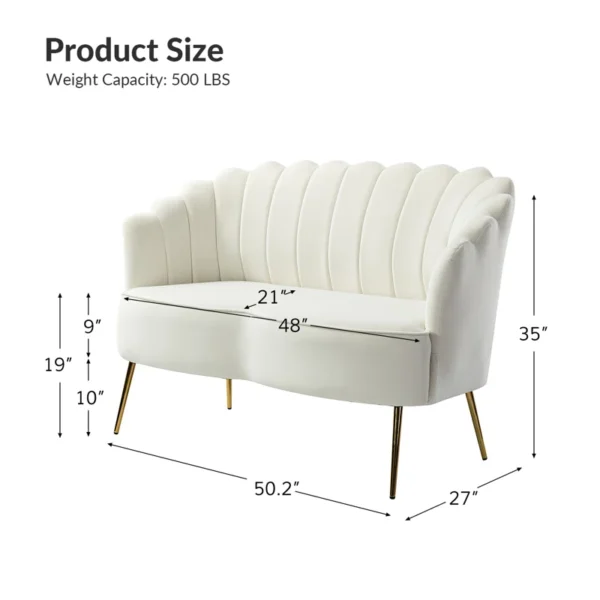 50.2'' Velvet Loveseat - Image 3