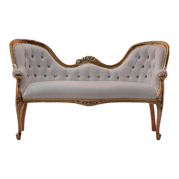 Elegant Gold & Ivory Love Seat